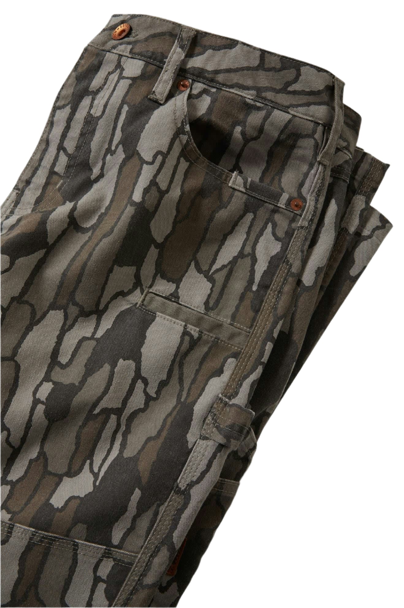Camouflage pants on a white background
