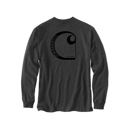 Long-Sleeve Pocket C Graphic T-Shirt Carbon Heather