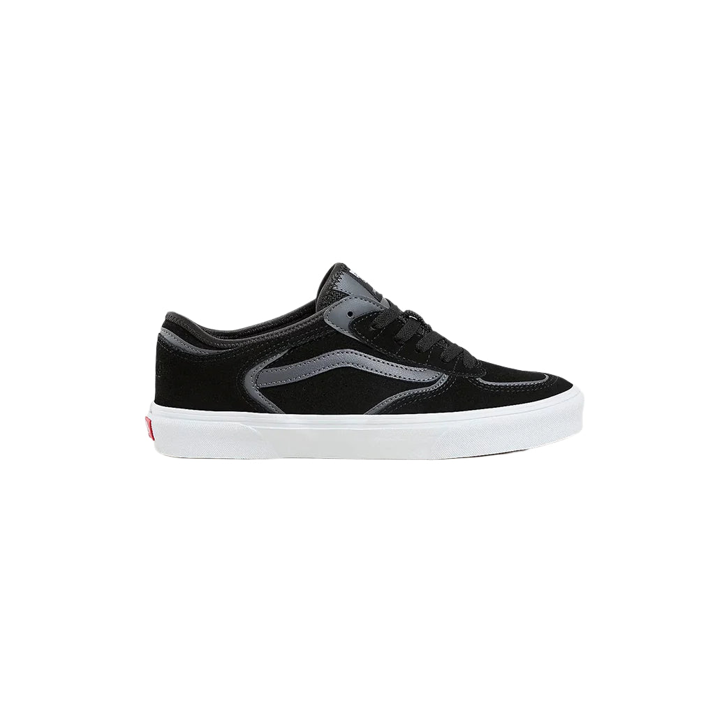 Black and gray sneaker on a white background