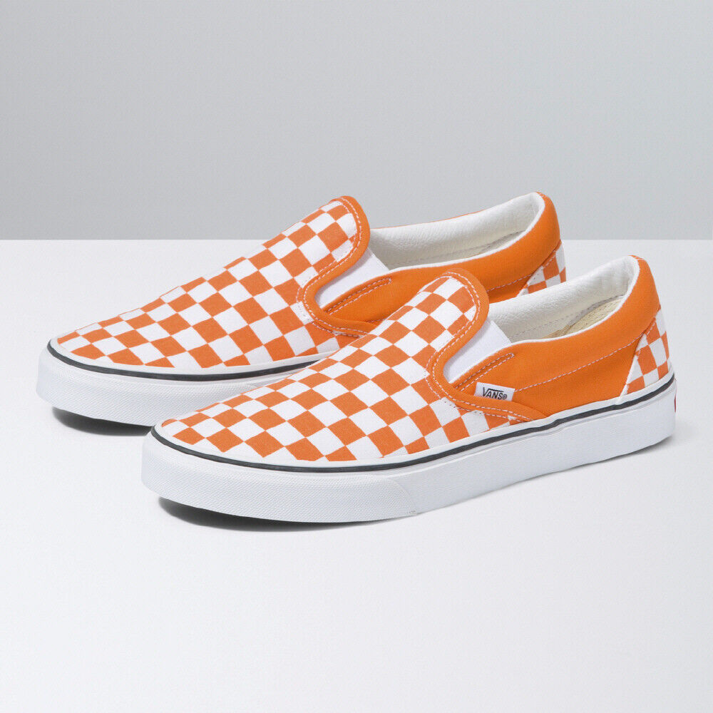 Red and white checkered vans slip ons online