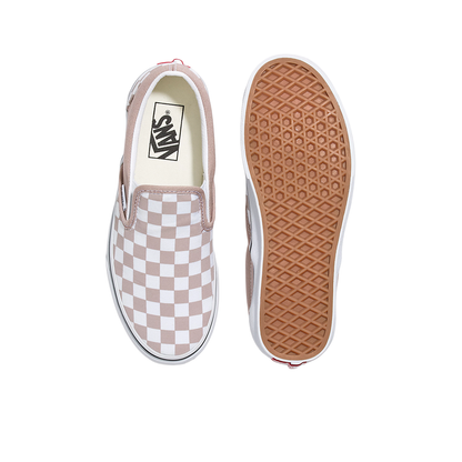 Vans slip-on sneaker with checkered pattern on a white background