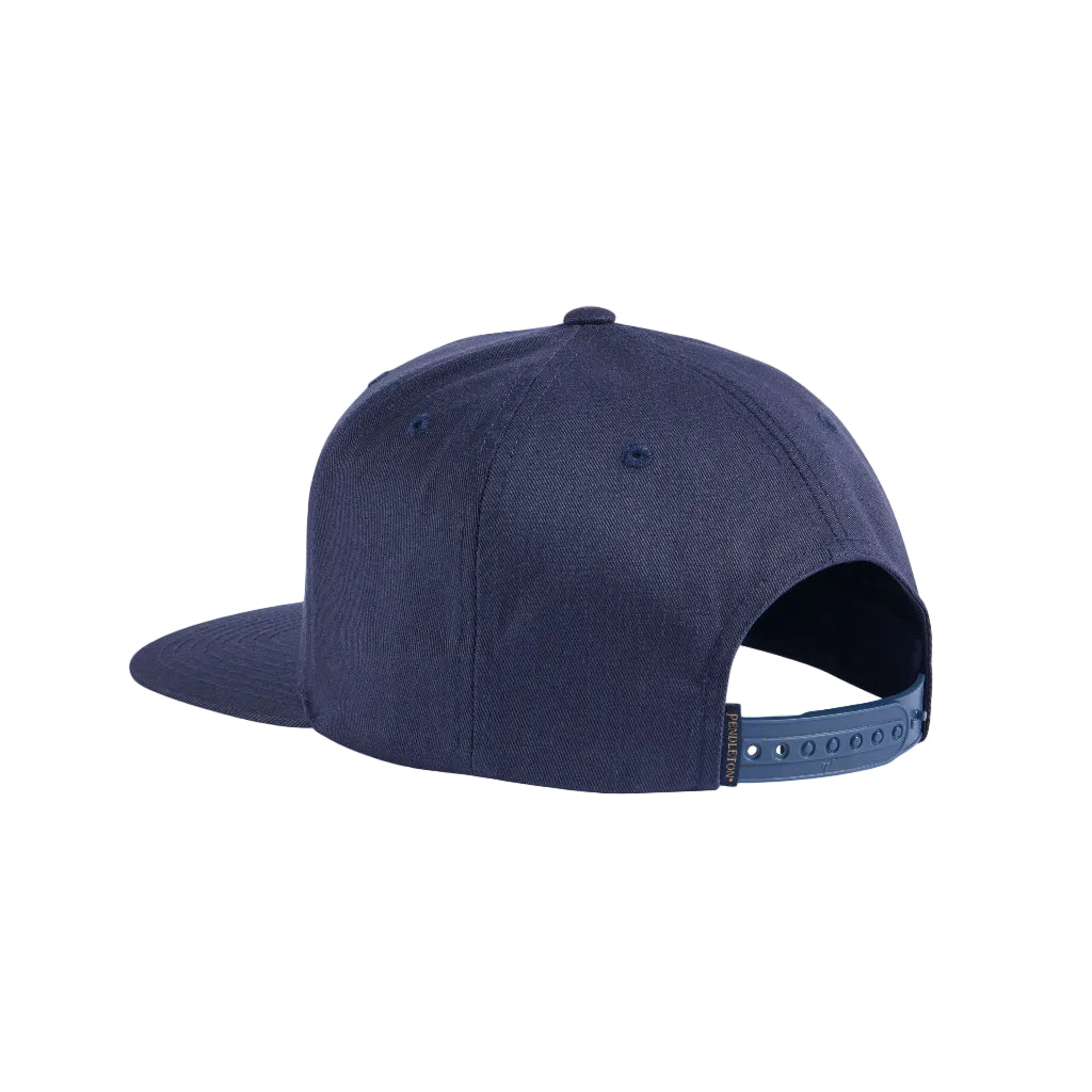 Navy blue baseball cap on a white background