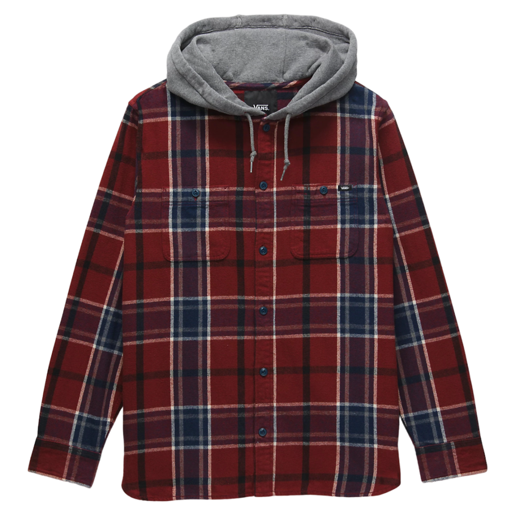 Lopes Hooded Buttondown Flannel Syrah/Dress Blue
