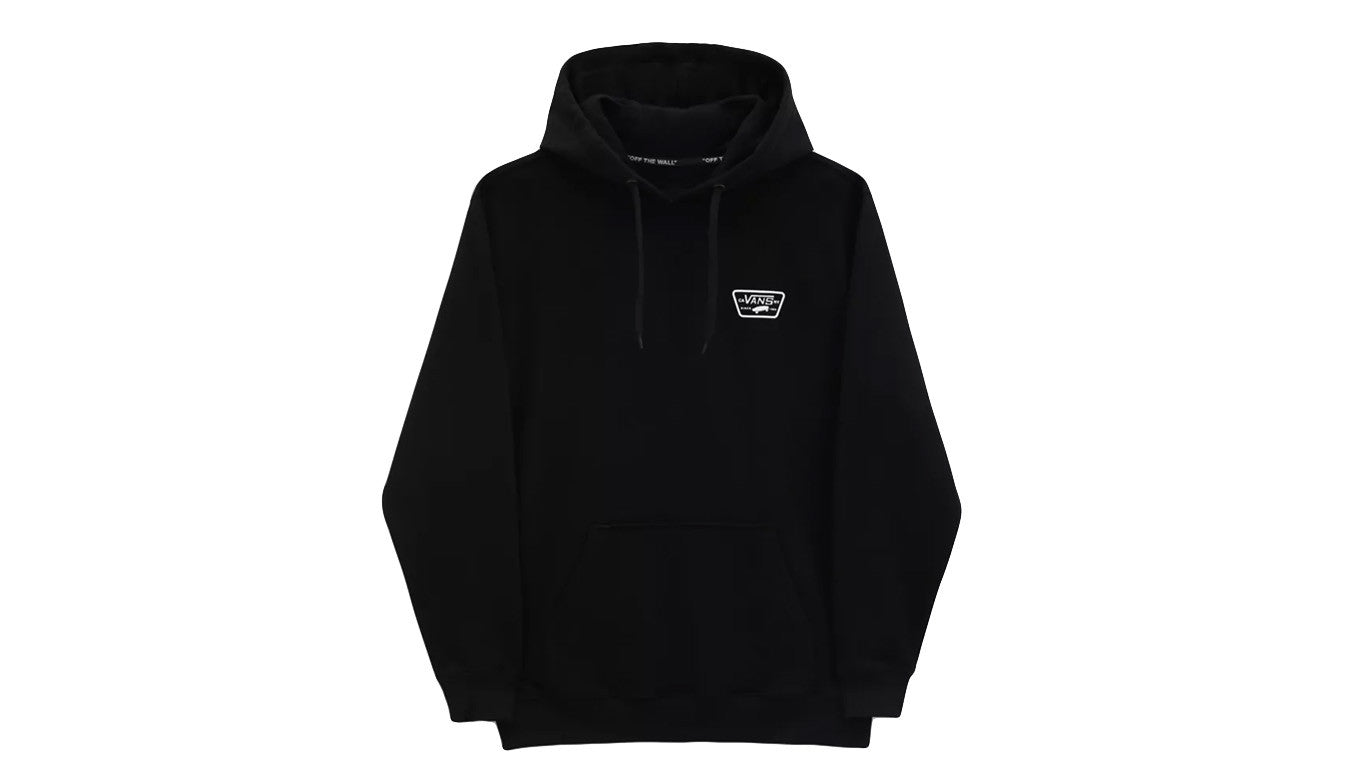 Full Patched Pullover Hoodie Black