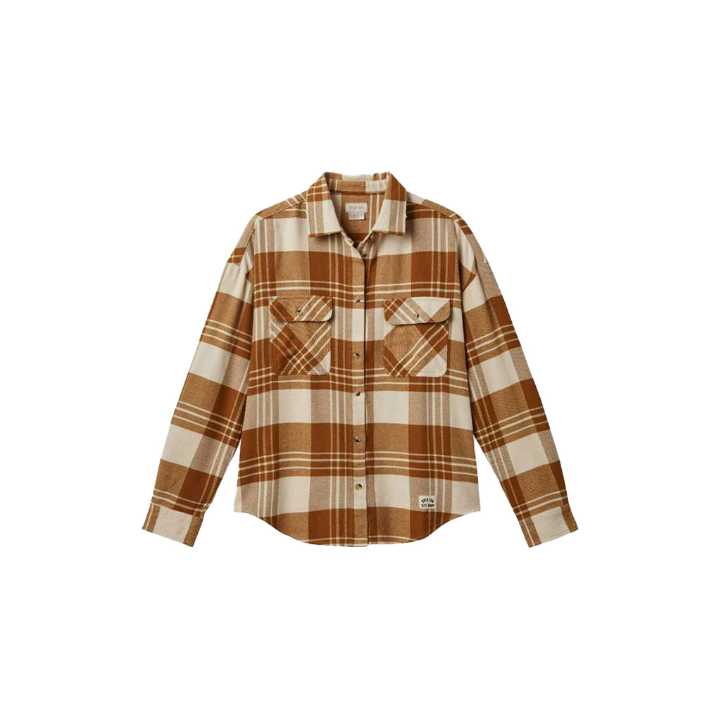 Bowery Womens Flannel Washed Copper/Whitecap