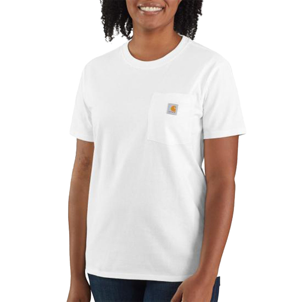 Women's Loose Fit S/S Pocket Tee White