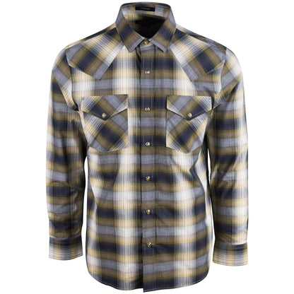 Frontier Shirt Ls Grey Navy Plaid 21 Front