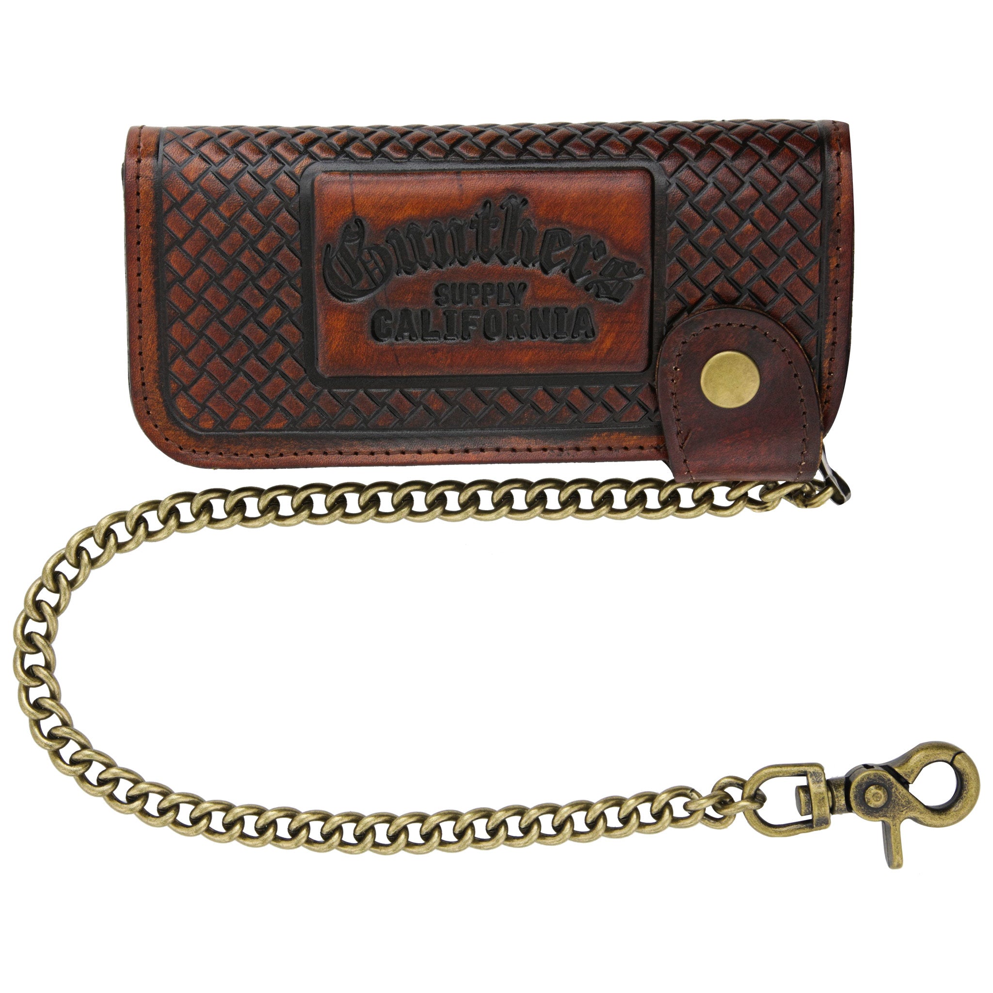 Old E Chain Wallet - Antique Brown Front