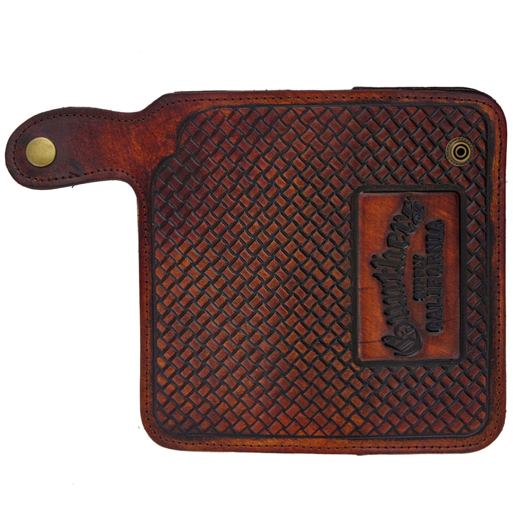 Old E Chain Wallet - Antique Brown Open Front