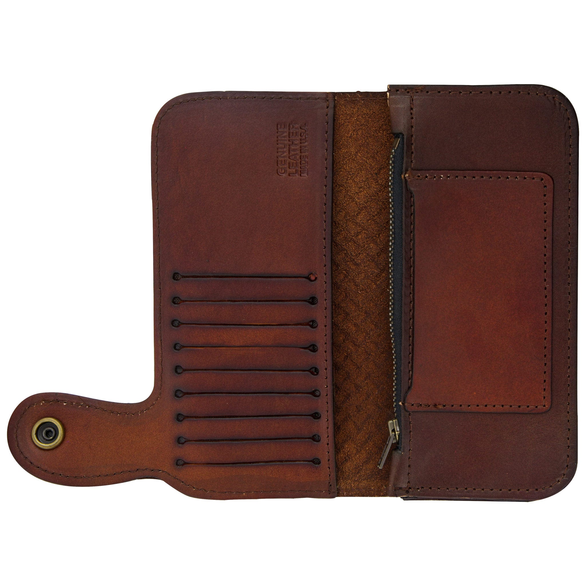 Old E Chain Wallet - Antique Brown OPen Back