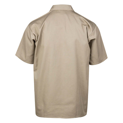 Half Zip Short Sleeve Khaki BAck
