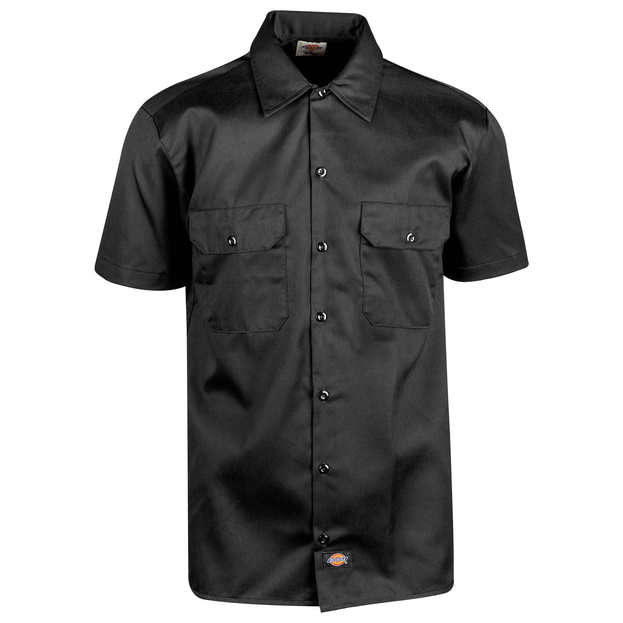 Dickies Men's Black Short Sleeve Slim Fit Flex Twill Work Shirt