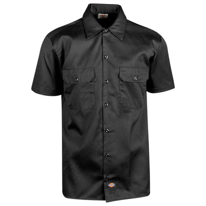 Short Sleeve Flex Twill Work Shirt Black Front