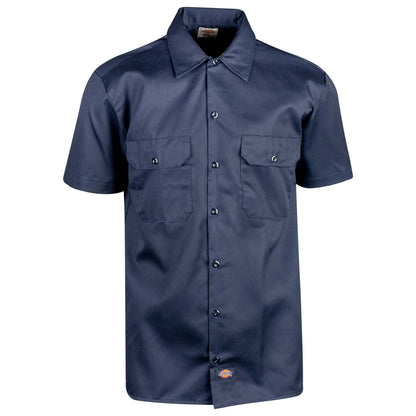 Short Sleeve Flex Twill Work Shirt Navy Frton
