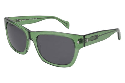 Tres Noir The 45's Transparent Green Glasses Front Angle View
