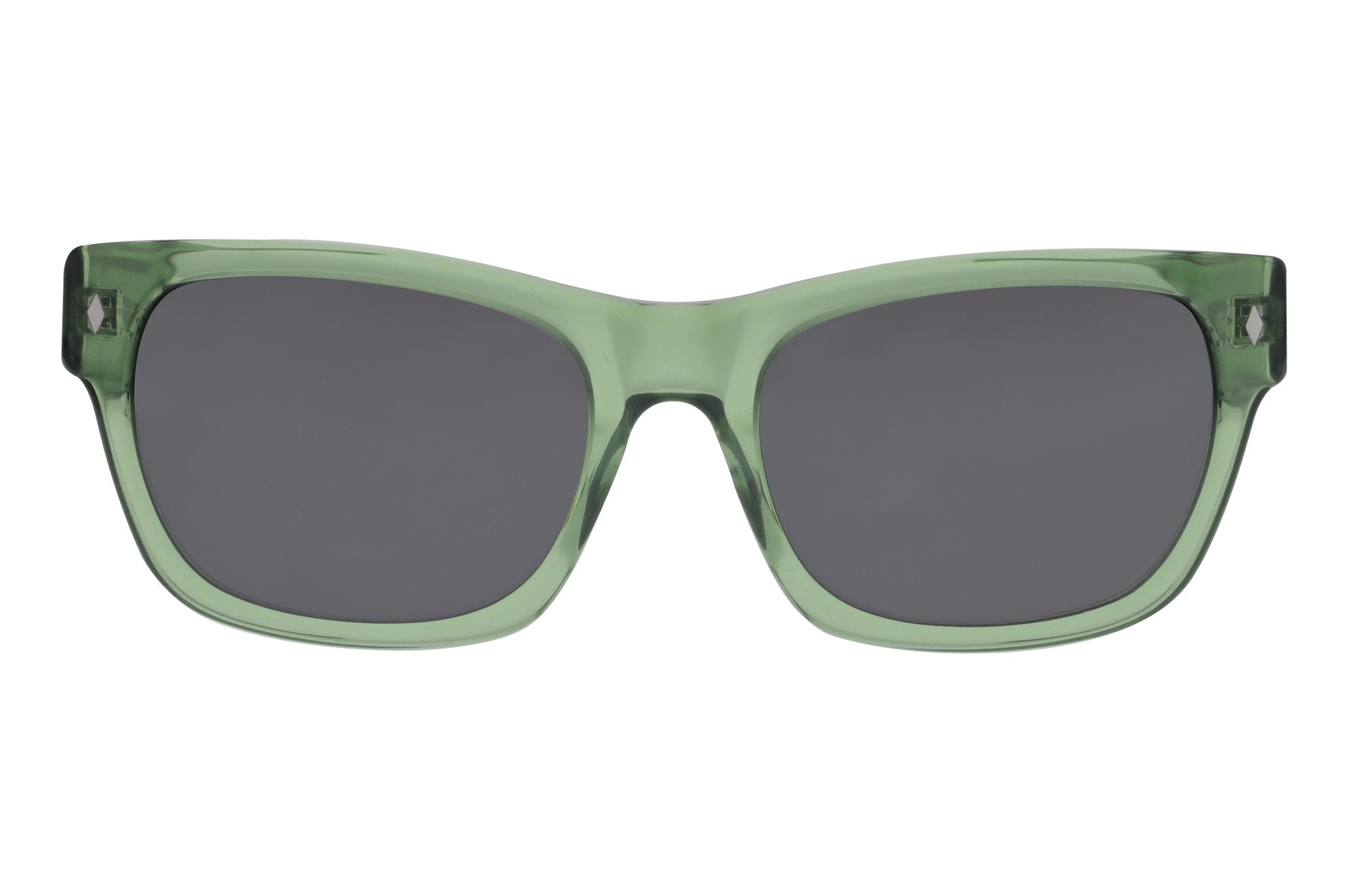 Tres Noir The 45's Transparent Green Glasses Front View