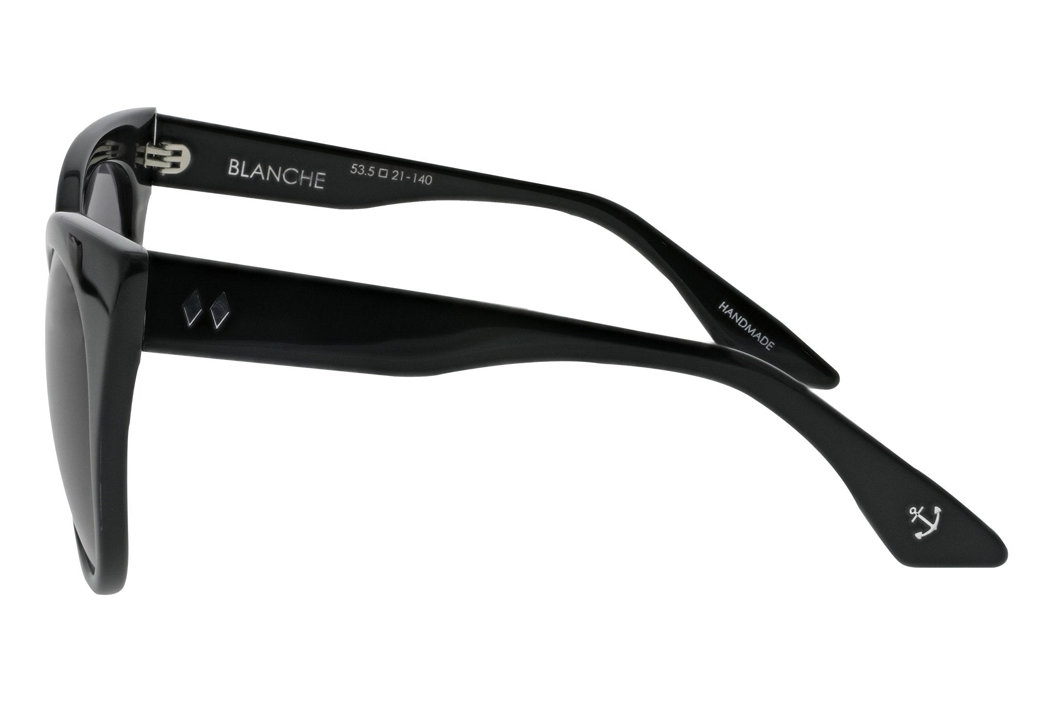Tres Noir Blanche Black Glasses Side View