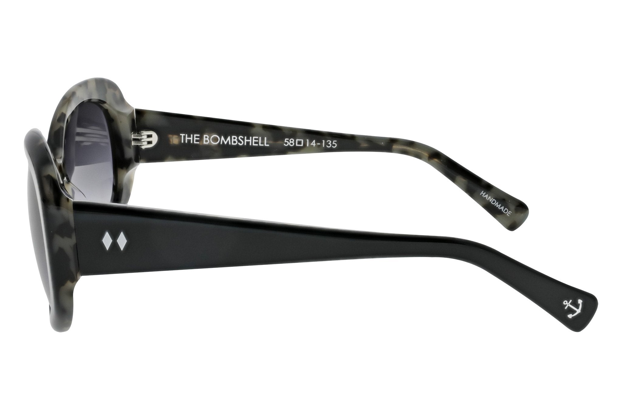 Tres Noir Bombshell Black Pearl Glasses Side View