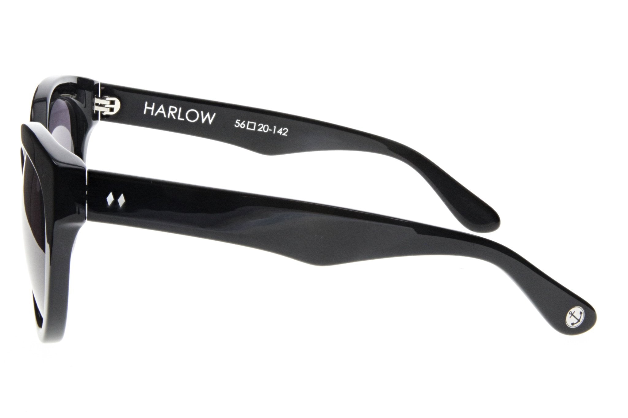Tres Noir Harlow Black Smoke Lens Glasses Side View