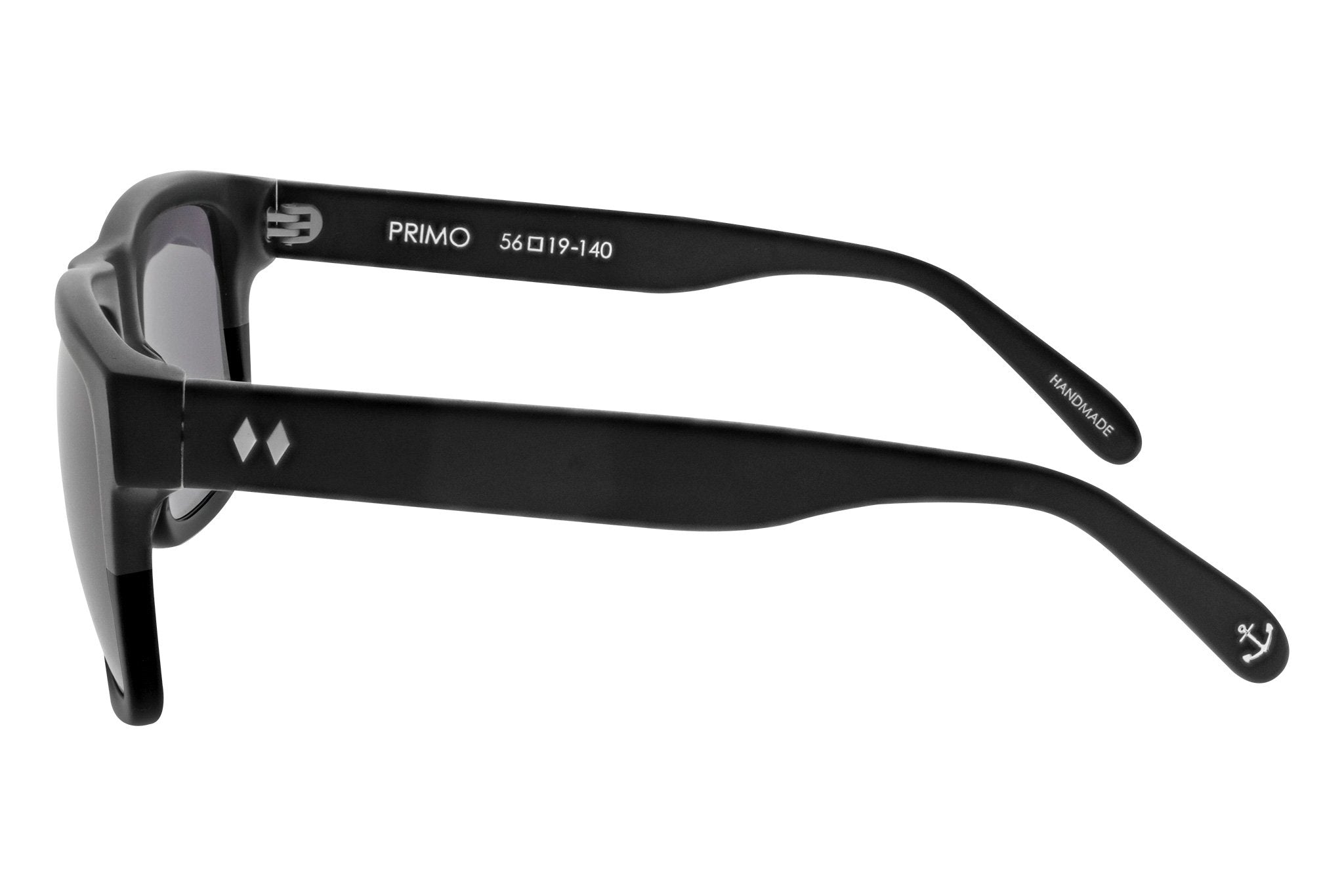 Tres Noir Primo Matte Black Glasses Side View