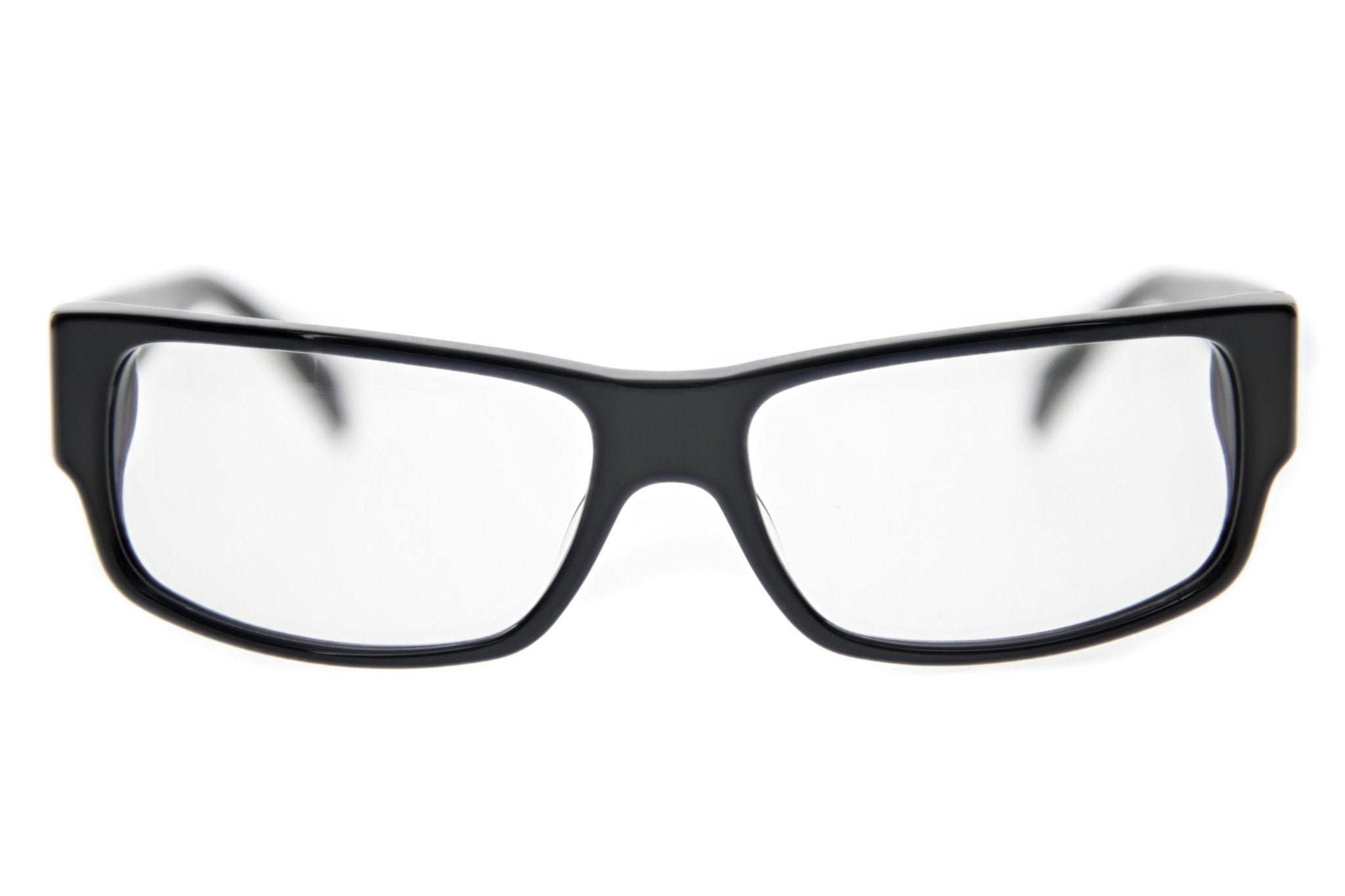 Tres Noir Rambler Black Clear Lens Glasses Front View