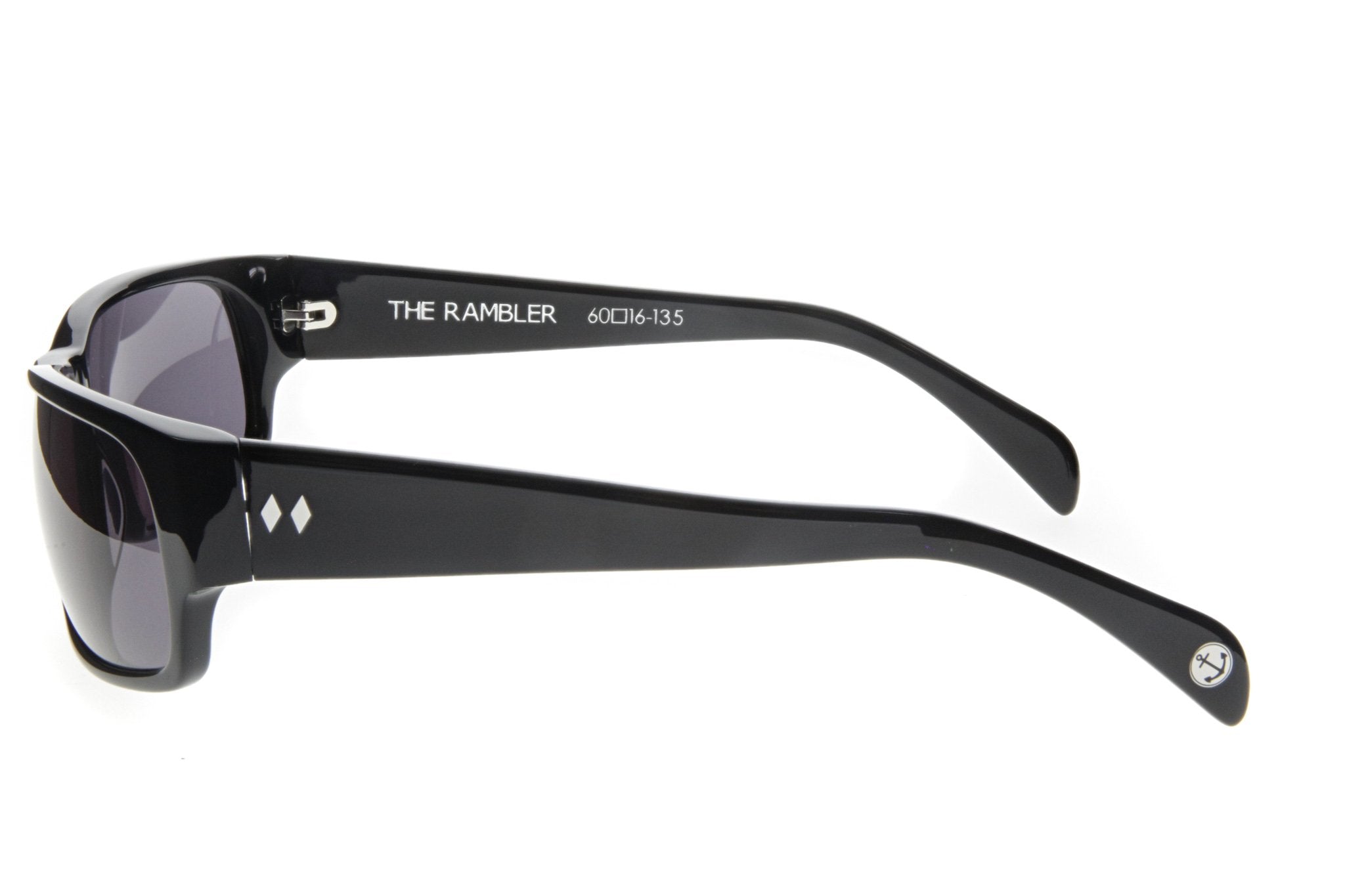 Tres Noir Rambler Black Smoke Lens Glasses Side View