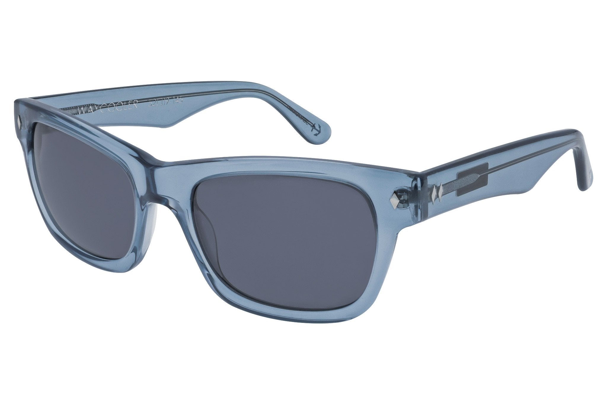 Tres Noir Waycooler Transparent Blue Glasses Front Angle View