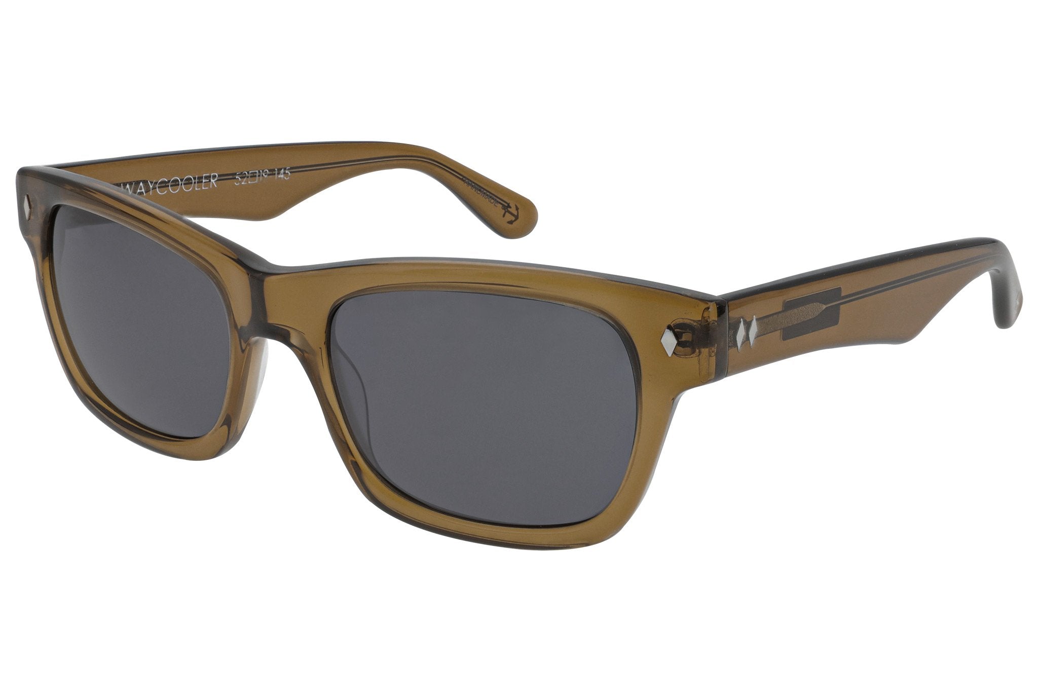 Tres Noir Waycooler Transparent Brown Glasses Front Angle View