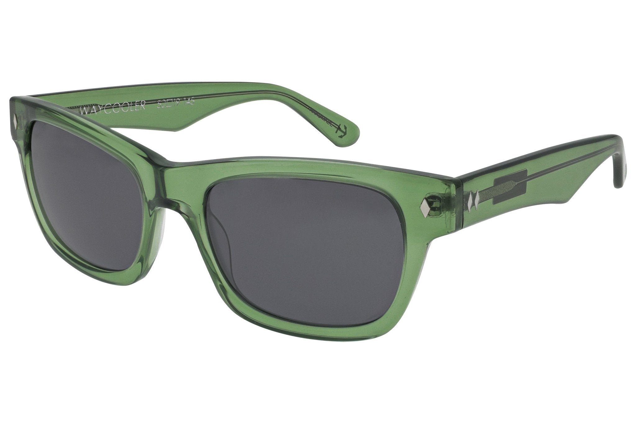 Tres Noir Waycooler Transparent Green Glasses Front Angle View