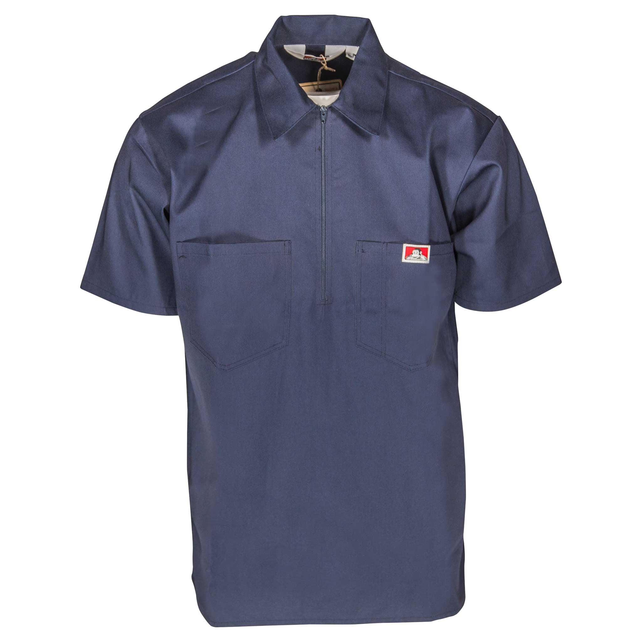 Half Zip Short Sleeve Navy Ben Davis shirt