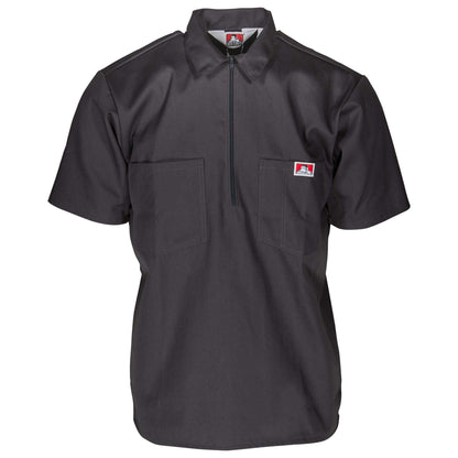 Ben Davis Half Zip Short Sleeve Charcoal Shirt