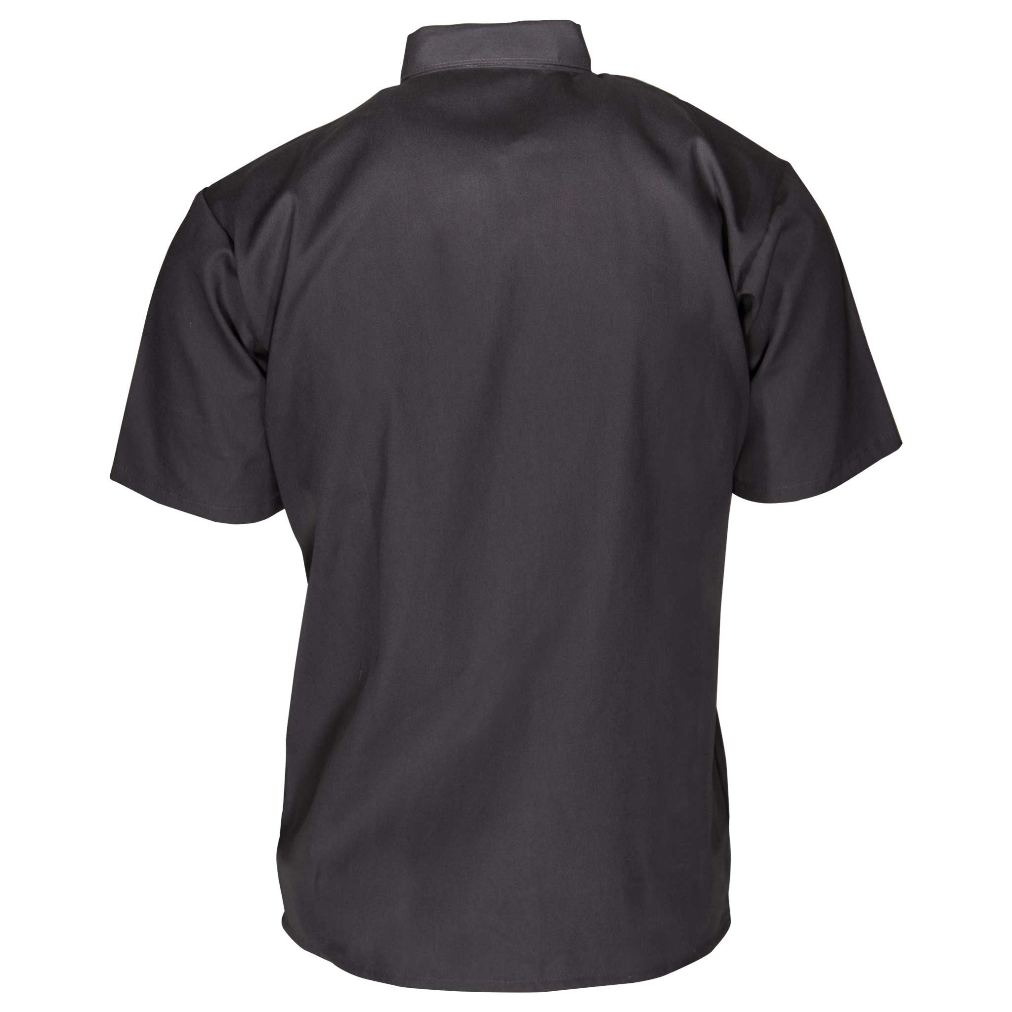 the back of Ben Davis Half Zip Short Sleeve Charcoal Shirt